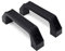 Design61 Bügelgriff 2er Set Handgriffe Möbelgriff aus Kunststoff 195 mm in Schwarz