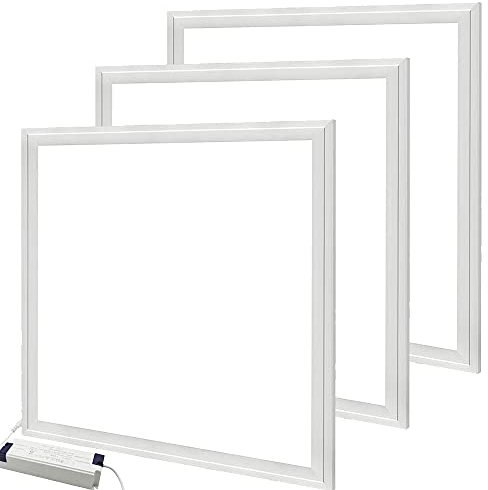 Manningham Lighting LED Panel Ceiling Light – Pack of 6 Square Led Panel Lights 600x600 - Recessed or Suspended 48W Led Light Panel Cool White 6000k - Ideal for Home, Office, and Shop