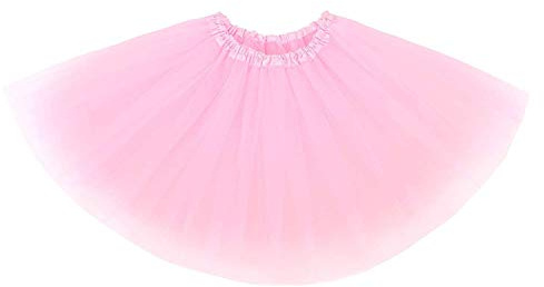 Ruiuzioong Gonne tutù per donne adolescenti per donne adulte classiche elastiche a 4 strati di tulle tutù gonna per feste in costume, balletto e danza, Rosa, Taglia unica