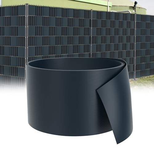 XMTECH 20 tiras de protección visual de PVC duro para vallas de doble varilla antracita, protección visual para la valla, balcón, valla de jardín, muy estable, 2,5 m x 19 cm