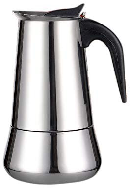 Flisdtry Cafetière à à induction en acier inoxydable, style italien avec moka en chrome moderne