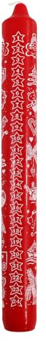 OLShop AG 4er Pack Ebersbacher Adventskalenderkerzen, Motiv Weihnachten, Rot, (Ø x H) 30 x 300 mm