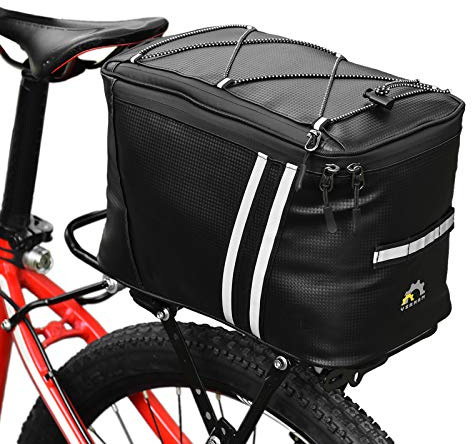 HUIOP Bolsa de bicicleta aislada, Bolsa de soporte de bicicleta resistente al agua con compartimento de aislamiento térmico Bolsa de bicicleta Bolsa de maletero de bicicleta,Bolsa de soporte de