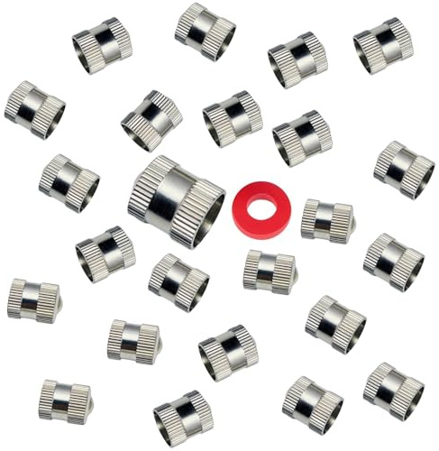 Brass Tire Valve Caps (25 Pack) Heavy-Duty Stem Covers | Dust Proof, with O Rubber Seal | Chrome Brass | Easy Install, Leak-Proof Air Protection | Light-Weight Caps(Silver) (Round)
