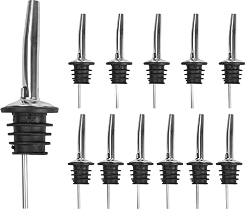 Lot de 12 Bec Verseur en Acier Inoxydable pour Bouteille - Verseur pour Vin, Huile, Sirop et Vinaigre