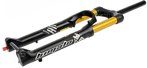 MTB Boost Fork 110x15MM Thru Axle 27.5 29inch DH AM XC Downhill Mountain Bike Air Suspension Fork Rebound Adjustmable 140MM Travel Straight/Tapered Front Fork Manual Lockout ( Color : Gold Tapered , S