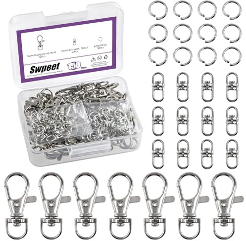 Swpeet Swpeet Assortiment de porte-clés en métal multi-usages pour clés de maison et de voiture (argenté)