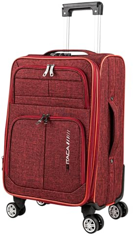 ITACA - Maletas De Viaje Cabina 55X40X20 Material EVA ligero, Trolley Con Ruedas Maleta De Mano Para Avion Maleta Cabina Equipaje Para Viajes Cortos. Candado de Combinación compatible Ryanair, Granate