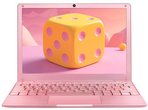 AKEDA Mini Laptop 10.1'' QWERTY, Mini Ordenador Portátil N4000, 8GB RAM, 64GB/128GB, Netbook Ligero para Niños Estudiantes Aprendizaje en Casa – Rose Gold/Gris Hierro