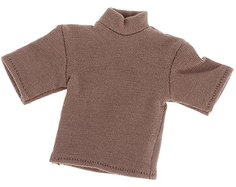 Guohetuk Camiseta de Hombre a Escala 1/12, Conjuntos en Miniatura, Mangas Cortas Holgadas, Ropa en Miniatura, Ropa para Muñecas Hecha a Mano para Figuras de 6, MARRÓN