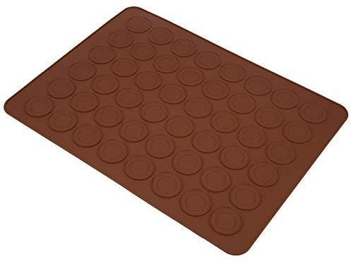 Oumefar 38x28cm Vassoio per Macaron in Silicone Antiaderente 48 Fori per Macarons Teglia da Forno Antiaderente Teglia da Forno Fai-da-Te per Pasticceria