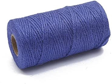 Cordón de Yute de arpillera de arpillera Natural de 100 M Cuerda de cáñamo Cuerda de Regalo Cuerdas de Embalaje Suministros para Fiestas y Eventos de Navidad Decoración-Azul Real