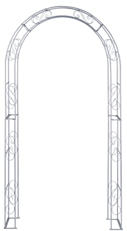 Hirsch Terracotta Rosenbogen Georg Rund Feuerverzinkt 10 mm Vollmaterial Breite 140 cm Höhe 235 cm Tiefe 40 cm, 5-teilig