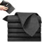 5Pcs Thickened Microfiber Magic Cloth, Microfiber Cleaning Cloth, Reuseable No Trace Glass Cleaning Cloth Window Cleaning Cloths, All-Purpose Microfiber Towels for Home, Kitchen, Car(Black)