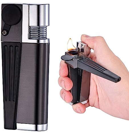 Accendino gonfiabile: accendino a gas ricaricabile, multiuso in metallo, accendino antivento portatile, gonfiabile per uomini e papà