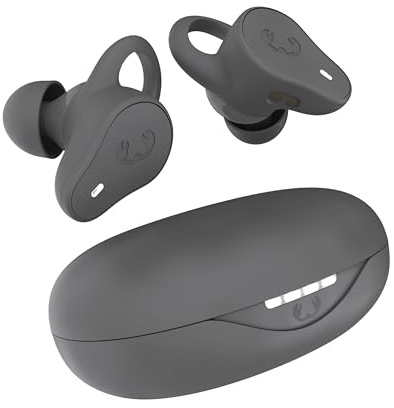 Fresh 'n Rebel Twins Move, kabellose In-Ear Bluetooth Sport Kopfhörer, Spritzwassergeschützt, Dual Master, Mit Mikrofon und klickbarer Taste und Lautstärkeregler, 30 Stunden Spielzeit (Storm Grey)