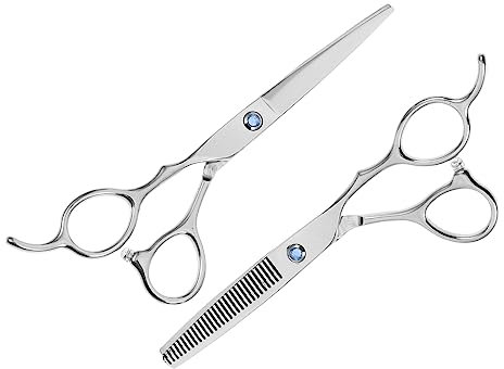 Baluue 2pièces Ciseaux De Barbier Lefty Pour Cheveux Acier Inoxydable Outils De Salon De Coiffure Pour Gauchers Adultes