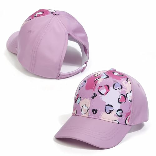 YAQUEKOU Gorra para niños y niñas, gorra ajustable Snapback arcoíris, gorra de béisbol, gorra de béisbol de leopardo, gorra de béisbol para niños, gorra de béisbol para niñas, Amor., 3-10 Jahre