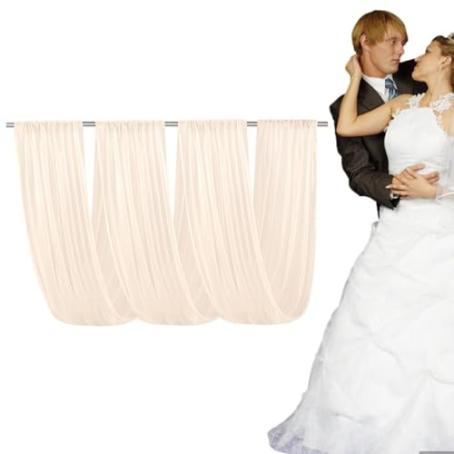 Tende con arco nuziale - Tende in tessuto velato, tende da soffitto romantiche tende ad arco nuziali | Tende decorative per il soffitto per cerimonia di nozze feste, 50 x 236,22 cm Tende con sfondo