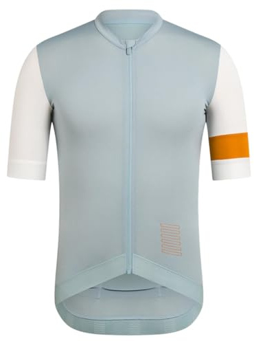 Maglia da ciclismo da uomo, a maniche corte, elasticizzata, traspirante, ad asciugatura rapida, per uomini e sport all'aria aperta, Azzurro, L