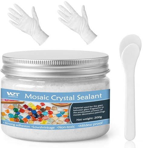 WAN2TLK White Mosaic Crystal Grout 200g, No need to add water, direct caulking, Mosaics Tile Tools, Mosaic Crystal Sealant for All Tiles & Surfaces