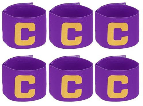YELARXI Soccer Captain Armband, Football Armband Elastic Adjustable Player Bands Anti-Slip Badge- Fitting for (Adult/Youth - Football - Basketball - Team Sport) 6 Pack & Purple
