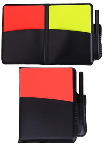 FeiatPogra 1Pcs Referee Cards Set Red and Yellow Football Referee Cards with Record Sheets Pencil and Card Wallet Sports Referee Kit