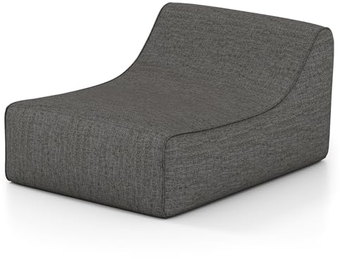 COSTWAY Silla Tumbona Inflable, Sofá Hinchable Ergonómico Perezoso con Base Antideslizante, Sofá Cama de Aire Portátil en Forma de L para Sala de Estar Dormitorio Oficina, 126 x 106 x 66 cm (Gris)