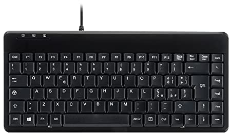 Perixx PERIBOARD-409 Mini Tastiera Italiano USB Cablata per Computer Desktop Laptop, Nera