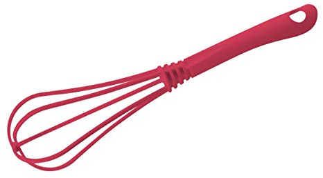 FACKELMANN Coral Schneebesen 29,5 cm Tropical, Rührbesen mit Funktionsteil aus Kunststoff für beschichtete Töpfe und Pfannen (Farbe: Koralle), Menge: 1 Stück, ca. 29,5cm