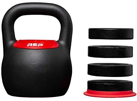 Rep Fitness Adjustable Kettlebell | 16 kg | Weight Set for Home Gym | Strength Training Equipment for Men & Women | Compact Steel Bell with Ergonomic Handle