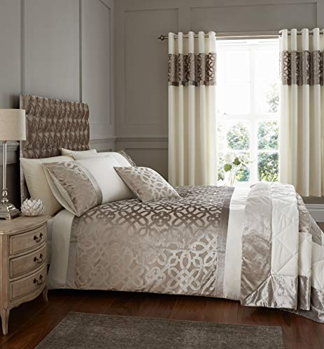 Catherine Lansfield Velours découpé, Naturel, Parure de lit Super 3pcs King Size