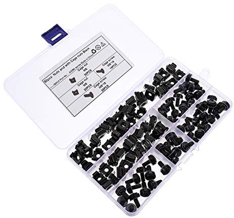 ULTECHNOVO 50pcs M5 Cage Nuts And Screws For Server Shelf Cabinets Rack Mount Nut