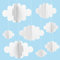 Vordpe 16 Stück 3D Wolken Hängende Dekorationen für Decke, Künstliche Requisiten und Ornamente für Kinderzimmer, Babytaufe, Party, Hochzeit, Bühnendekor