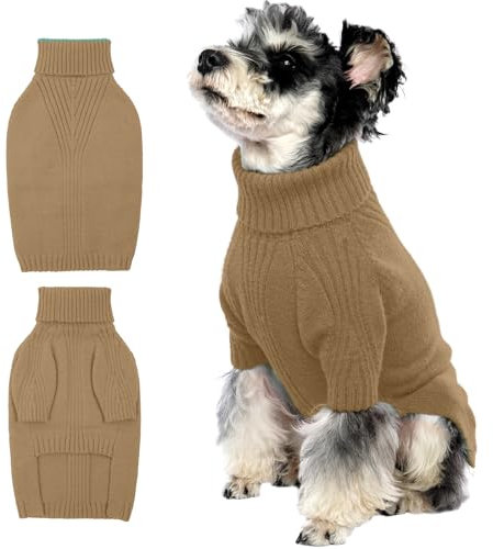 IECOii Hundepullover,Sweater für Hunde,Hundepullover für Kleine Mittelgroße große Hunde,Warmer Rollkragen Hunde Pullover,Winter Hundebekleidung for Katzen,Chihuahua,Französische Bulldogge,Labrador
