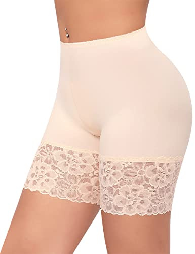 Minetom Panty Anti Frottement Cuisse Femme Invisible Short sous Robe Dentelle Garniture Boxer Shorty Confortable Legging Court sans Couture Shorty