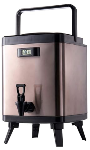 ZMIN Eiskübel, 6/8/10 l gewerblicher Warmwasserspender, Edelstahl-Wasserkocher/Thermoskanne/Eiskübel für Kaltgetränke, 3 Schichten effiziente Isolierung,A,10L