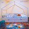 Unicview Cama Infantil Estilo cabaña de Madera Maciza con 2 cajones, Valla y somier, 90 x 200 cm, Color Blanco (sin colchón)