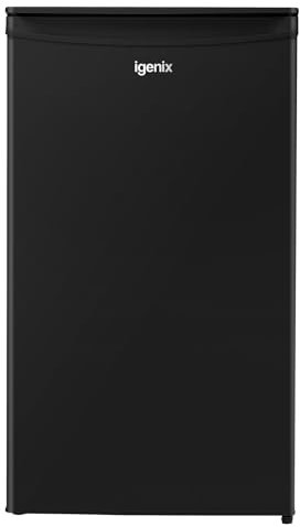Igenix IGUL048B Freestanding Under Counter Larder Fridge, 92 Litre Capacity, 2 Adjustable Safety Glass Shelves, Reversible Door, 48 cm Wide, Black