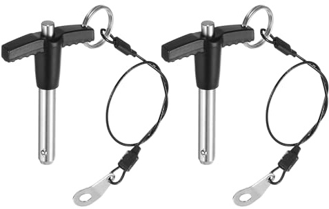 QUARKZMAN 2Pcs Goupilles de Verrouillage de Poignée en T, 8mm x 30mm Longueur d'Utilisation Acier Inoxydable Bouton-Poussoir à Libération Rapide