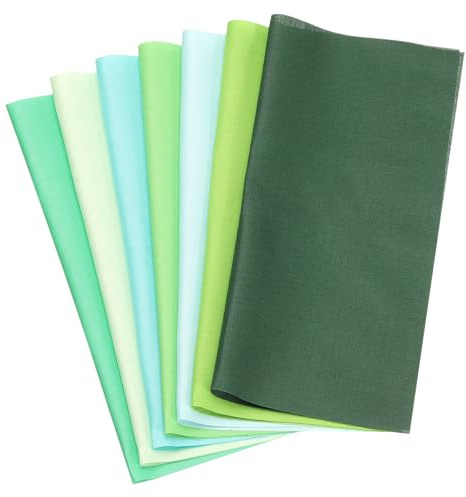 PATIKIL Paquetes de Tela de Algodón, 7 Piezas de 50 X 50 Cm Cuadrados de Tela de Color Sólido Precortados para Coser Patchwork Quilting Manualidades Diy, Verde