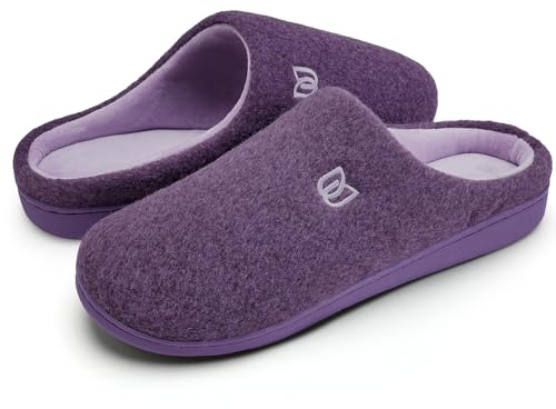 WateLves Zapatillas Casa Mujer con Espuma Viscoelástica Zapatillas de Casa Mujer Cálidas y Suaves Pantuflas de Felpa Zapatos Antideslizantes y Cómodas Para Interior (Morado, 40/41 EU)