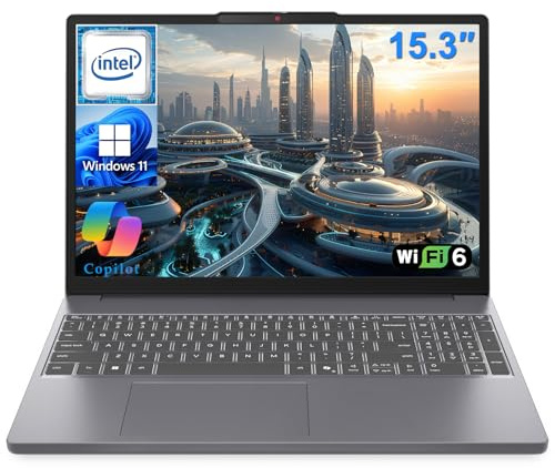 Lenovo Laptop Computer, IdeaPad Slim 3 2026, 15.3 FHD Anti-Glare Display, Intel Core i5-13420H, 16GB DDR5 RAM, 512GB SSD, Copilot AI, Long Battery Life, Lightweight Portability, Office 365, Luna Grey