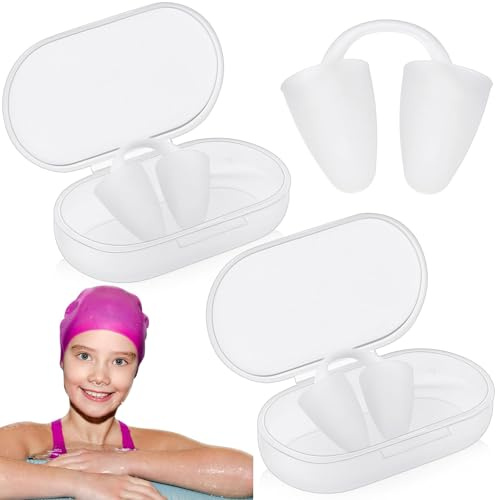 YEAMLTE Piscina Natación Tapón Nariz, 2 PCS Protector Nasal de Entrenamiento de Nadar, Reutilizable Nadar Nariz Plug, Protector Nariz Silicona Tapón Nariz, para Principiantes en Natación y Surf