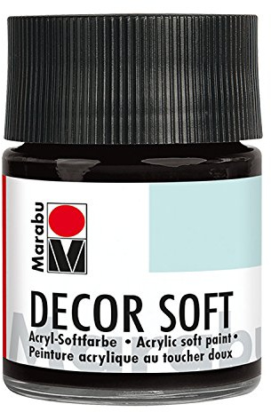 Marabu 14020005073 - Acrylic Soft Paint, Decor Soft Black 50 ml, Water-based, Non-fading, Saliva-resistant, Quick Drying, Very Good Opaque, Gives a Super Soft Surface