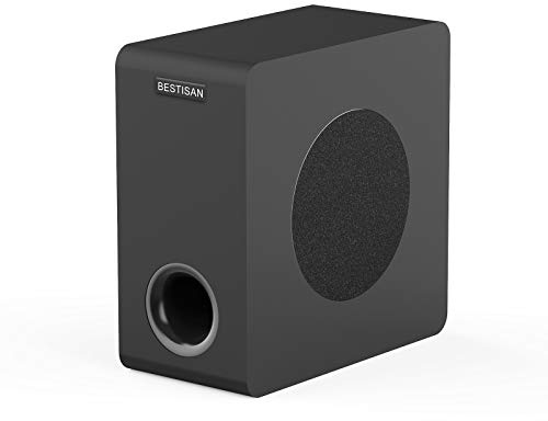 BESTISAN Powered Subwoofer, Bluetooth 5.0 Subwoofer, 6,5 Zoll (16,5 cm) Subwoofer mit tiefem Bass-Response in kompaktem Design, einfache Einrichtung mit Heimkino-Systemen, TV, Lautsprechern