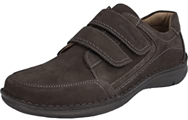 Josef Seibel Homme Chaussures Basses avec Velcro Anvers 90, Monsieur Chaussures Basses,Largeur K (Extra-Large),Semelle intérieure Amovible,Gris (Asphalt),44 EU / 9.5 UK