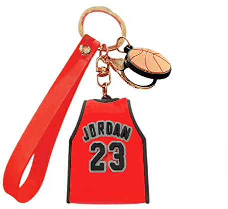 Floatdream Jersey-schlüsselanhänger, Lakers Schlüsselanhänger, 3d Schlüsselanhänger Cartoon Silikon, für Rucksackverzierungen, Basketballfans, Souvenirs (Rot)