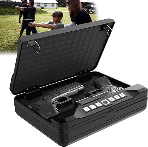 XDLYWUZIQ Biometrischer Fingerabdruck-Safe, Persönlicher Safe Mit Tastaturschloss, Sicherheitssafe Mit 2 Schlüsseln, Haussafe Für Bargeld, Schmuck, Wichtige Dokumente, Waffen