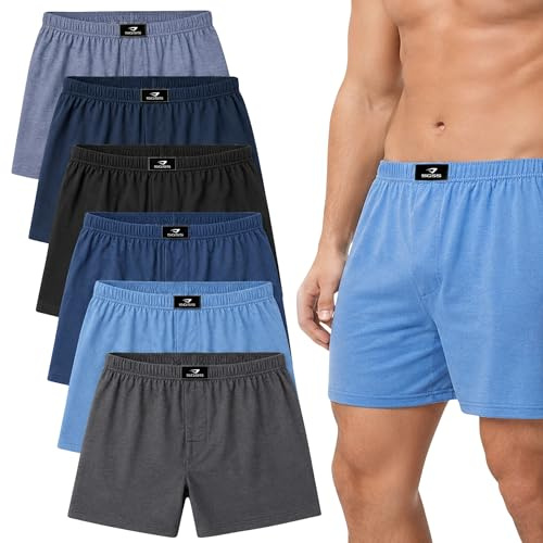 SGS 6 eller 10-pack boxershorts i bomull för män, för män som uppskattar lösa, bekväma byxor.